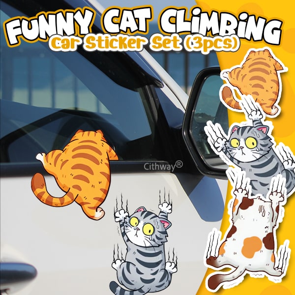 Cithway® Funny Cat Climbing Car Sticker Set (3PCS)