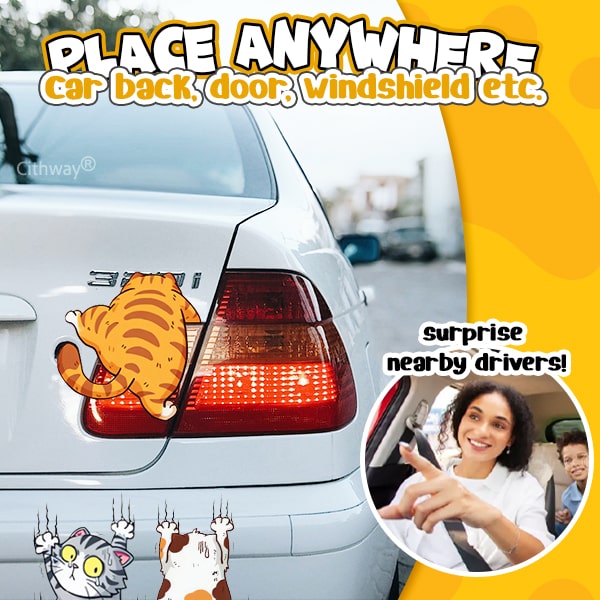 Cithway® Funny Cat Climbing Car Sticker Set (3PCS)