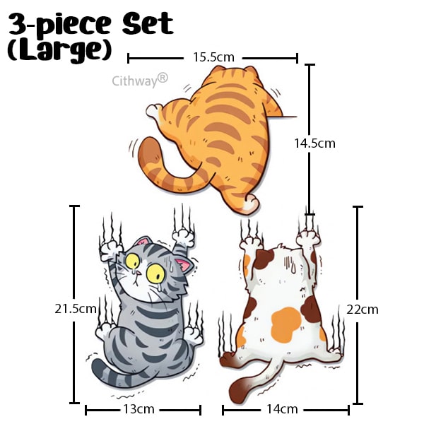 Cithway® Funny Cat Climbing Car Sticker Set (3PCS)