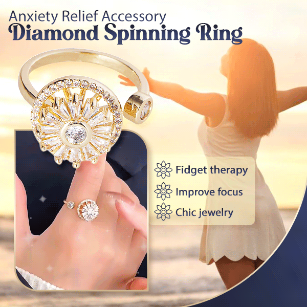 Anxiety Relief Diamond Spinning Ring