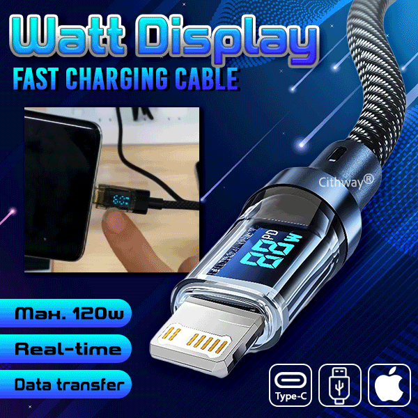 Cithway® Watt-Display Fast Charging Cable